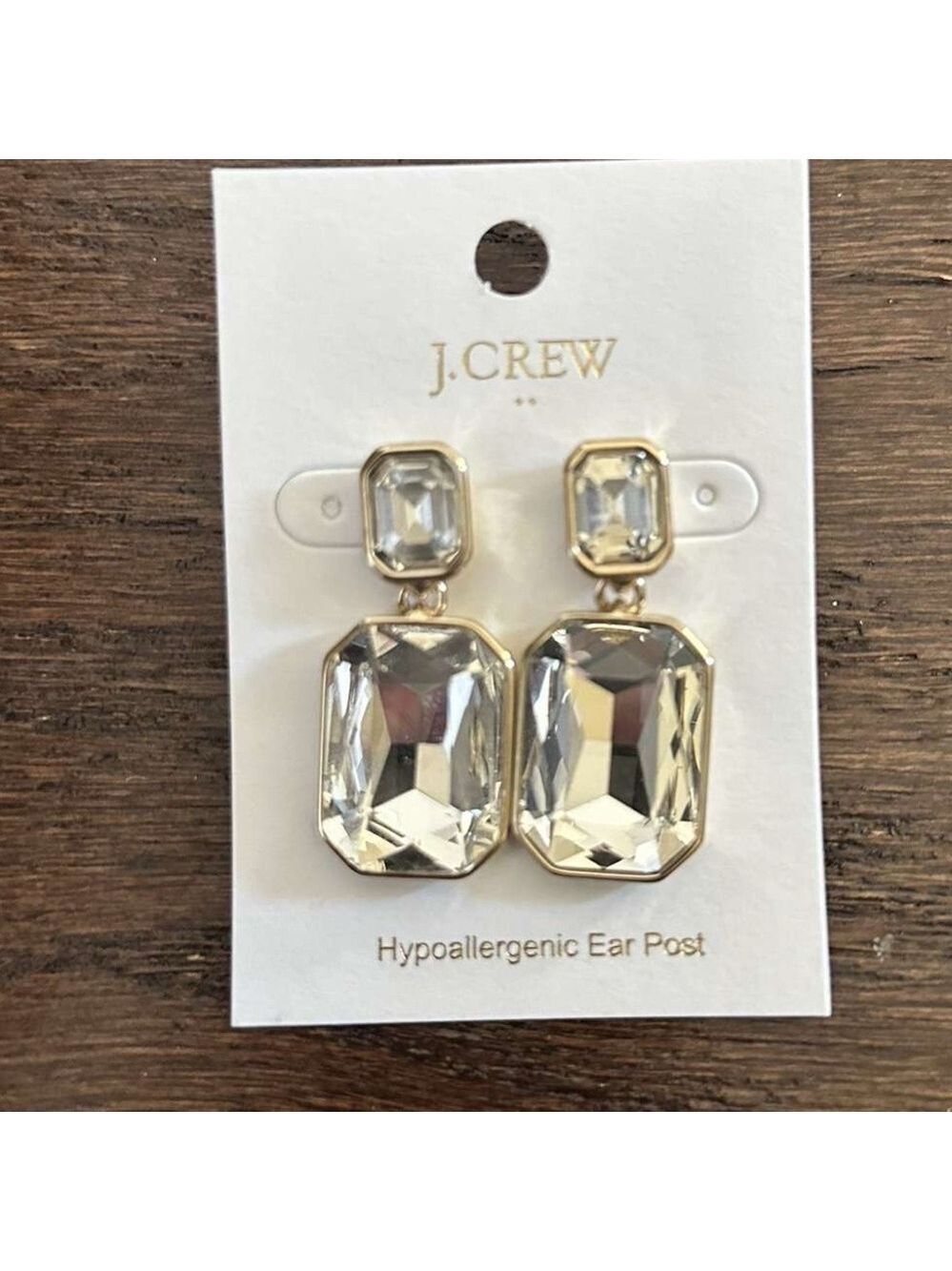 J.Crew-Crystal drop statement Earrings-New - Picture 7 of 7